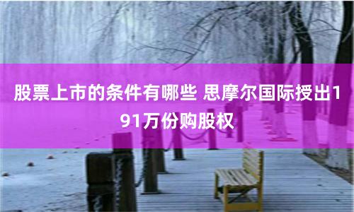 股票上市的条件有哪些 思摩尔国际授出191万份购股权